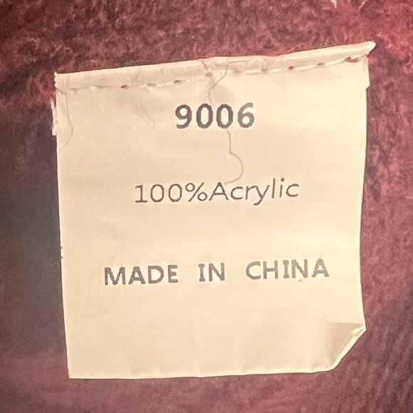 Pretty Garden Burgundy Textured Knit Cardigan - Gold Button Front - Size M - Picture 5 of 7